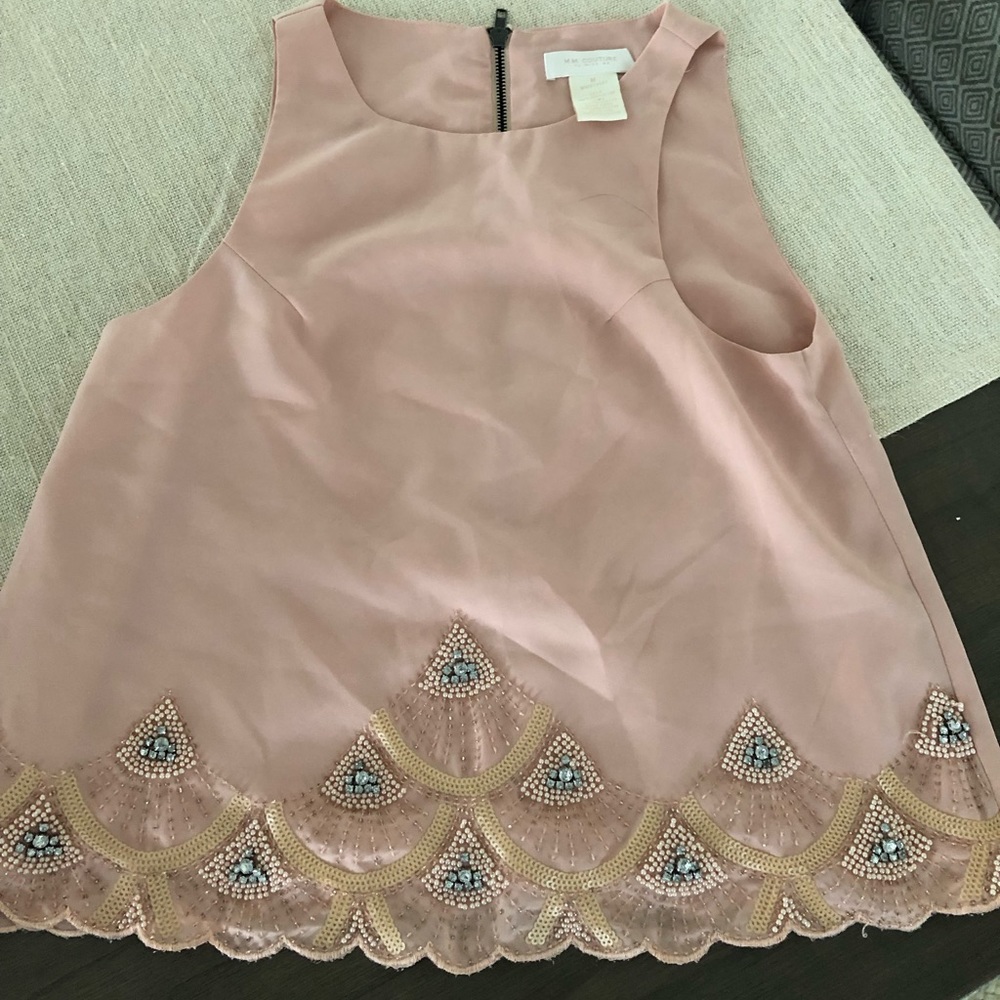 Pink MM Couture Beaded Tank